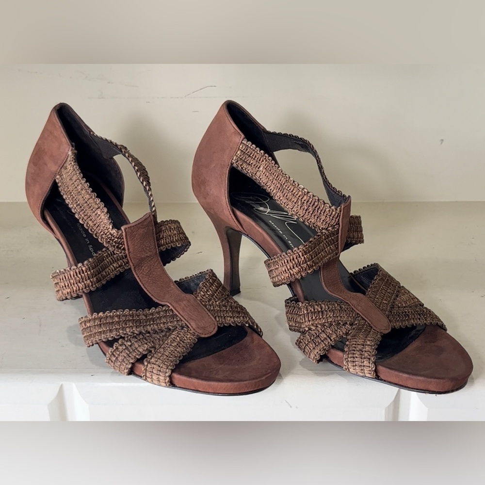 Donald Pliner Women’s Abria Leather Strappy Heeled Sandals Size 8.5